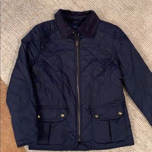 Girls barn jacket with corduroy collar